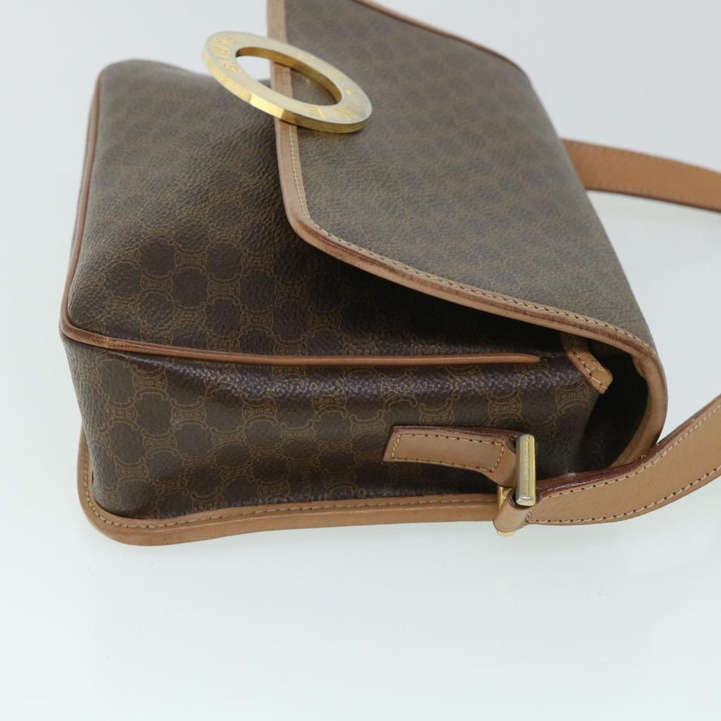 CELINE Macadam Canvas Shoulder Bag PVC Leather Brown  54959