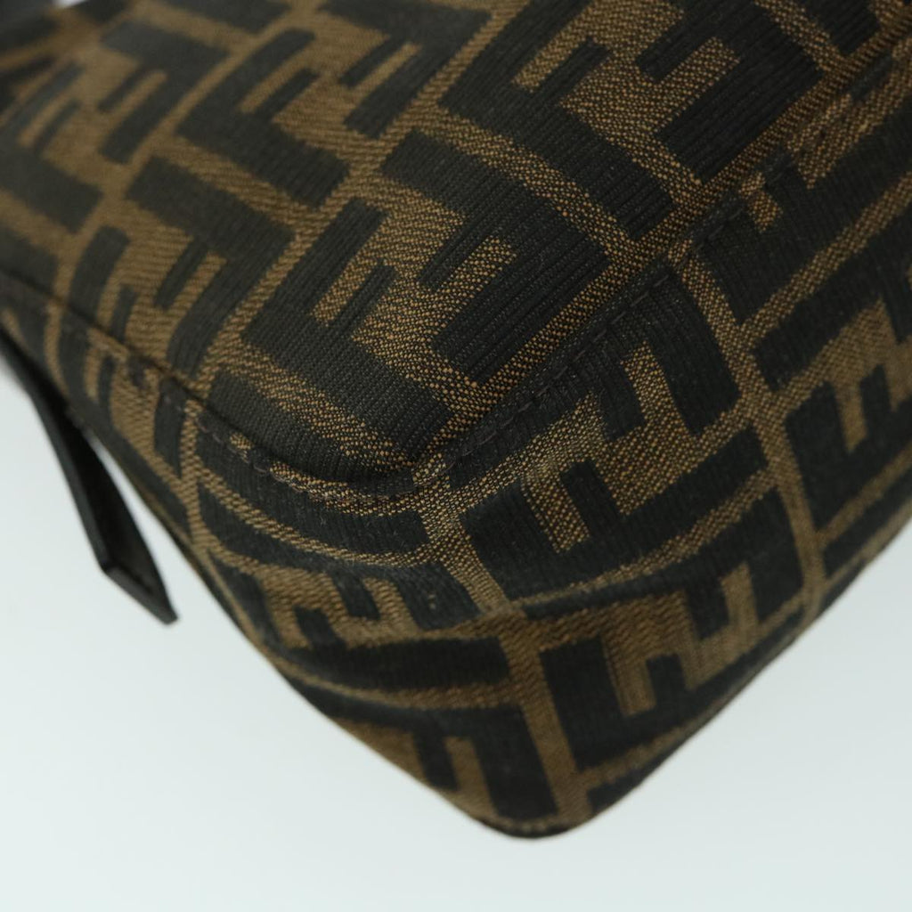FENDI Zucca Canvas Mamma Baguette Shoulder Bag Black Brown54960