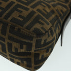 FENDI Zucca Canvas Mamma Baguette Shoulder Bag Black Brown54960