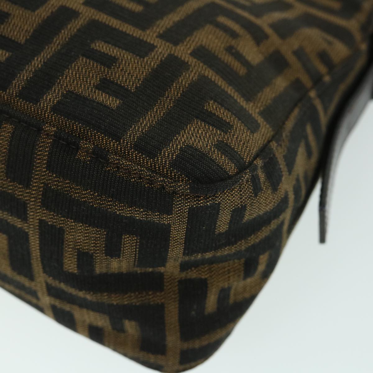 FENDI Zucca Canvas Mamma Baguette Shoulder Bag Black Brown54960