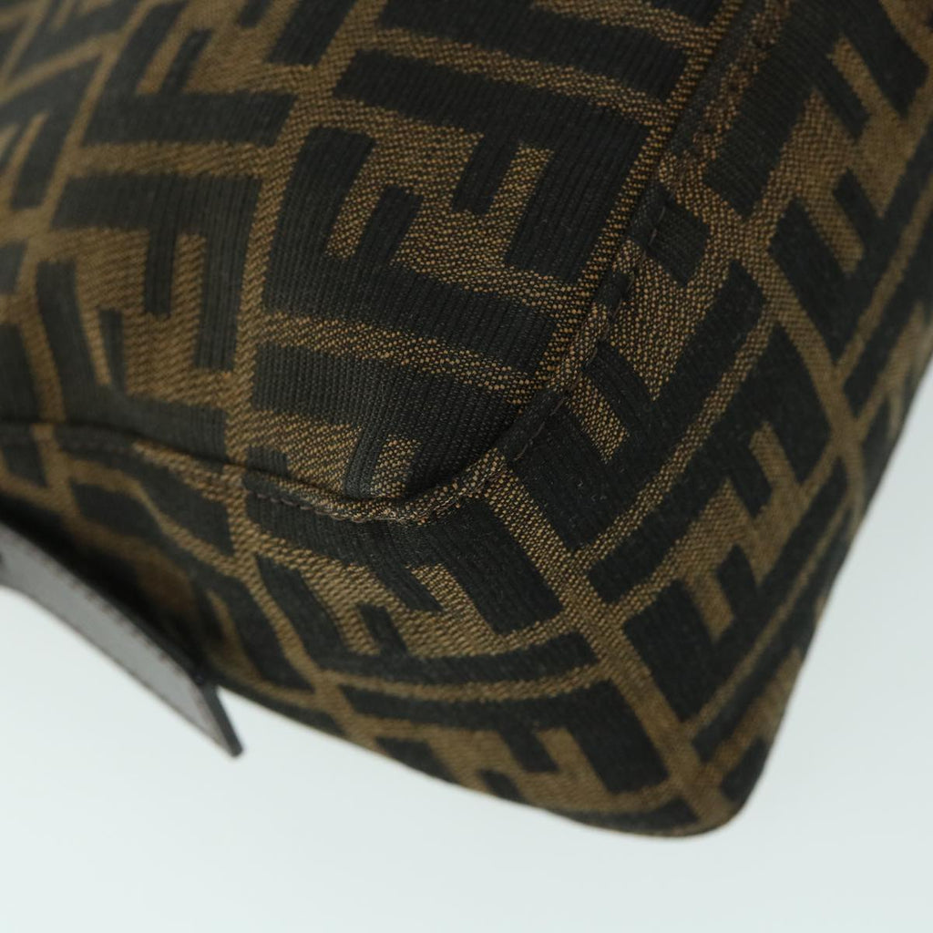 FENDI Zucca Canvas Mamma Baguette Shoulder Bag Black Brown54960