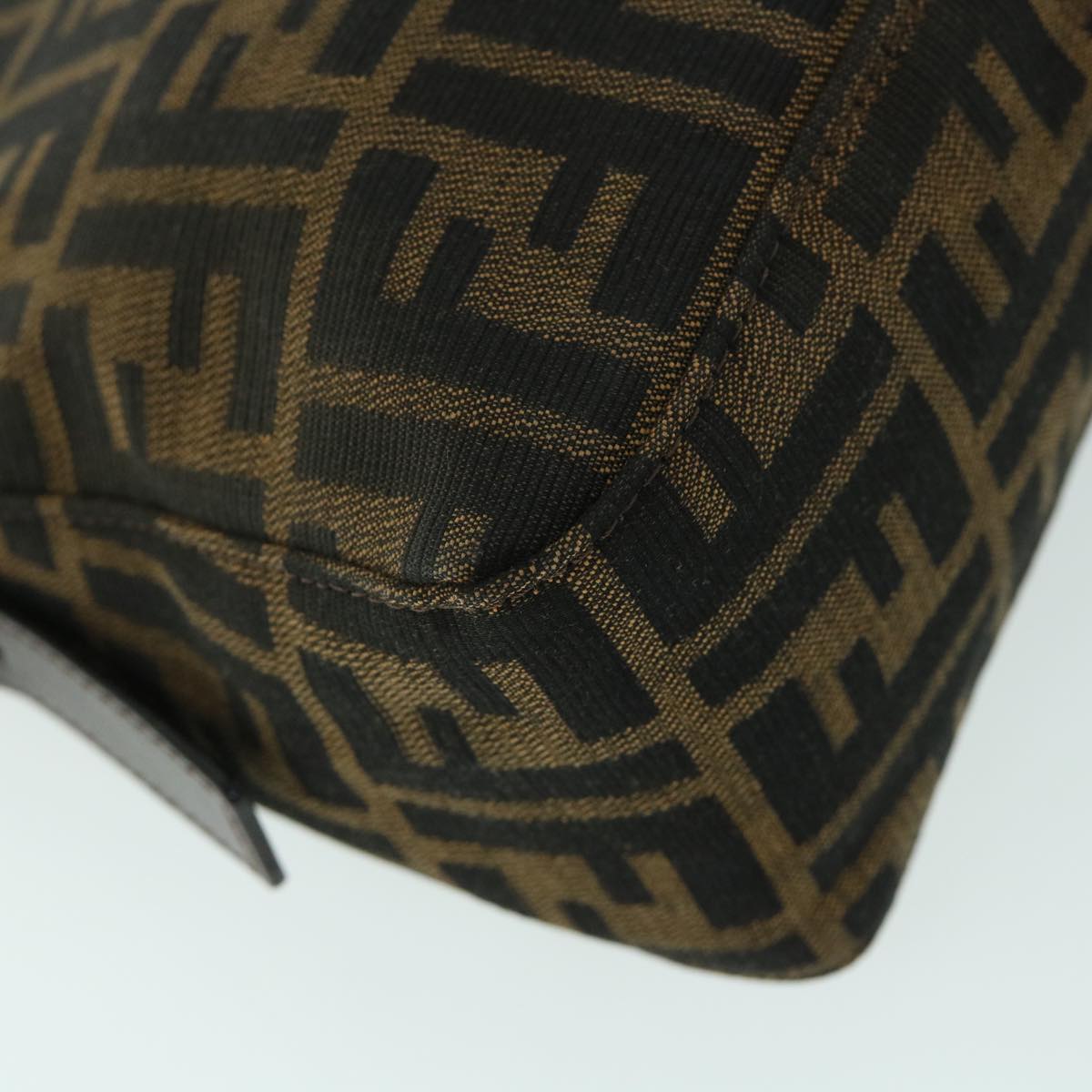 FENDI Zucca Canvas Mamma Baguette Shoulder Bag Black Brown54960