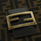 FENDI Zucca Canvas Mamma Baguette Shoulder Bag Black Brown54960
