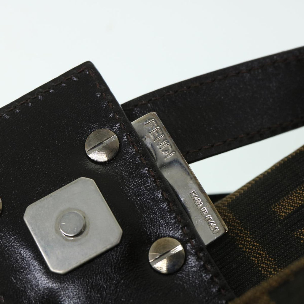 FENDI Zucca Canvas Mamma Baguette Shoulder Bag Black Brown54960