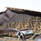 FENDI Zucca Canvas Mamma Baguette Shoulder Bag Black Brown54960