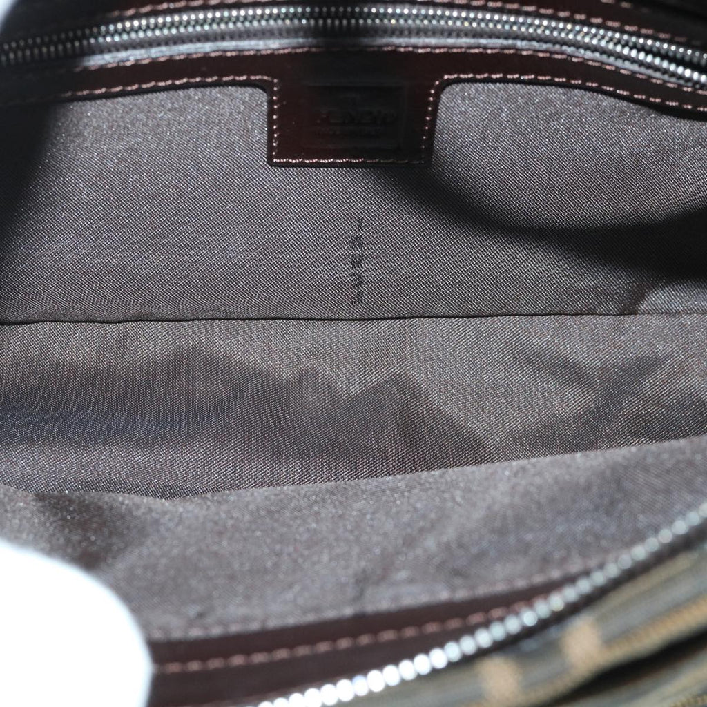 FENDI Zucca Canvas Mamma Baguette Shoulder Bag Black Brown54960