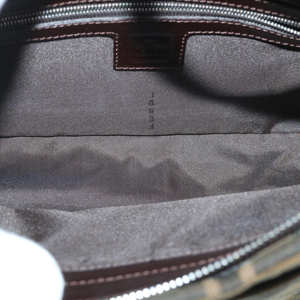 FENDI Zucca Canvas Mamma Baguette Shoulder Bag Black Brown54960