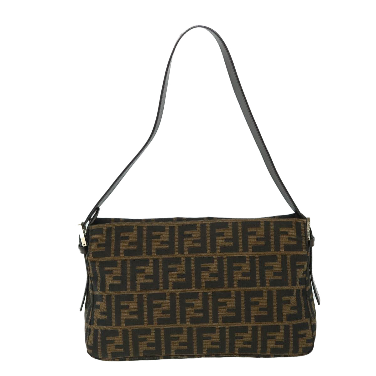 FENDI Zucca Canvas Mamma Baguette Shoulder Bag Black Brown54960