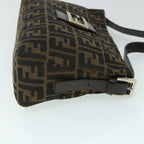 FENDI Zucca Canvas Mamma Baguette Shoulder Bag Black Brown54960