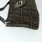 FENDI Zucca Canvas Mamma Baguette Shoulder Bag Black Brown54960