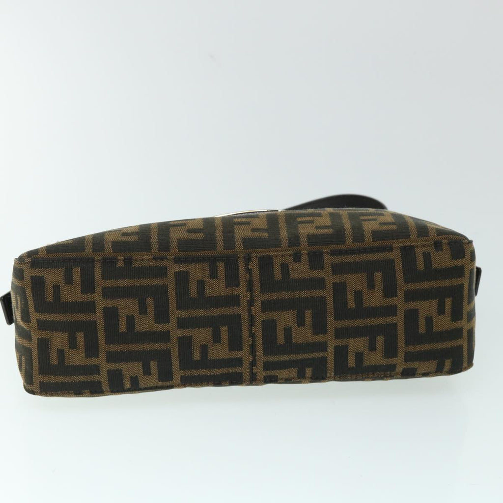 FENDI Zucca Canvas Mamma Baguette Shoulder Bag Black Brown54960