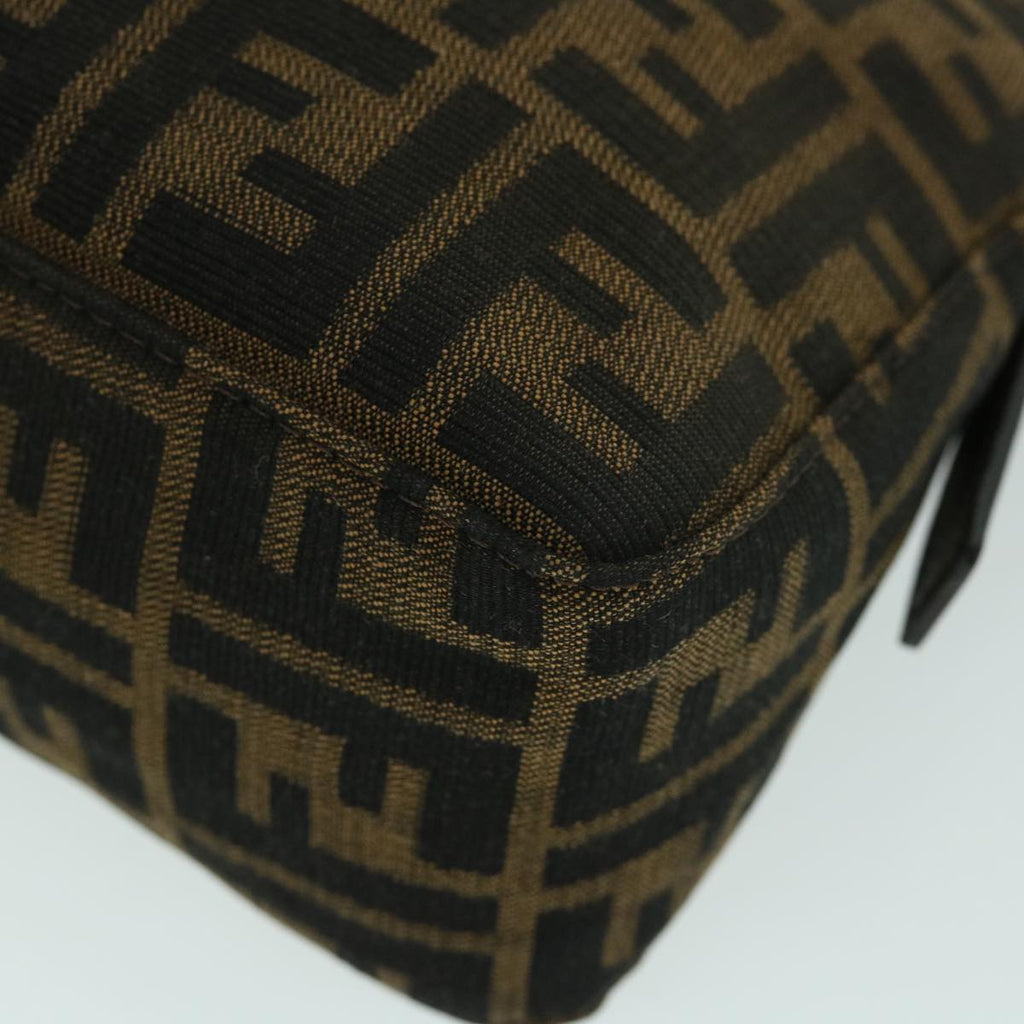 FENDI Zucca Canvas Mamma Baguette Shoulder Bag Black Brown54960