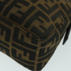FENDI Zucca Canvas Mamma Baguette Shoulder Bag Black Brown54960