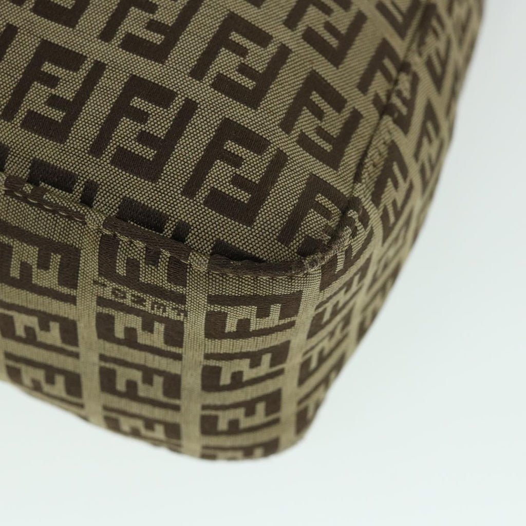 FENDI Zucchino Canvas Mamma Baguette Shoulder Bag Brown54964