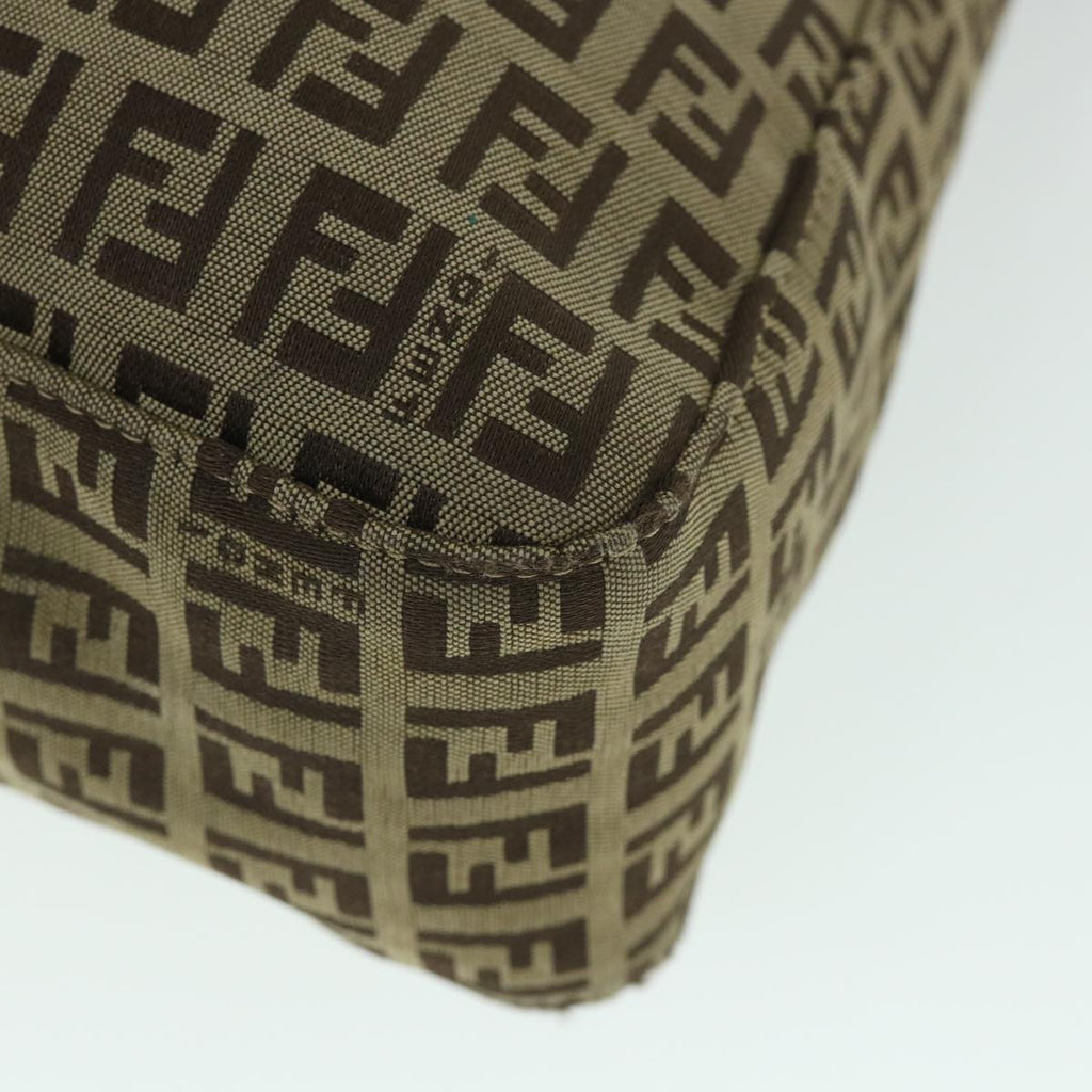 FENDI Zucchino Canvas Mamma Baguette Shoulder Bag Brown54964