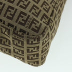 FENDI Zucchino Canvas Mamma Baguette Shoulder Bag Brown54964