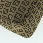 FENDI Zucchino Canvas Mamma Baguette Shoulder Bag Brown54964
