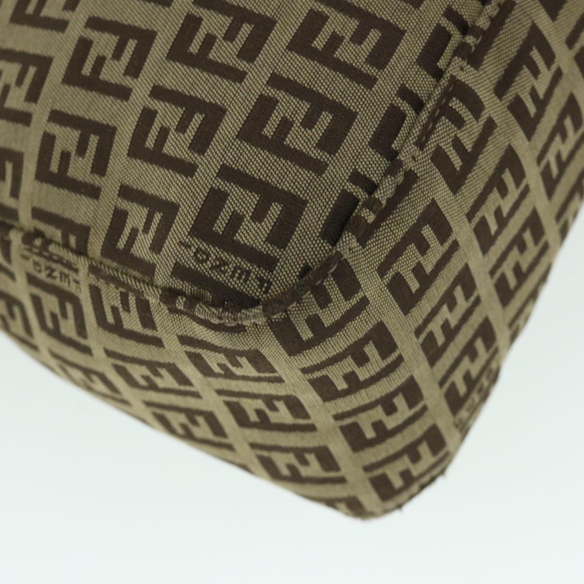 FENDI Zucchino Canvas Mamma Baguette Shoulder Bag Brown54964