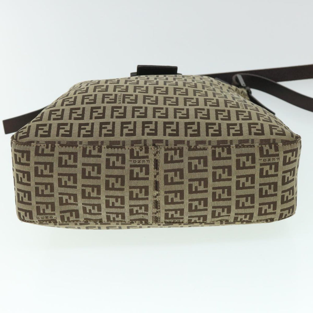 FENDI Zucchino Canvas Mamma Baguette Shoulder Bag Brown54964