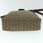 FENDI Zucchino Canvas Mamma Baguette Shoulder Bag Brown54964