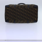 FENDI Zucca Canvas Boston Bag Leather Black Brown54976