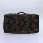 FENDI Zucca Canvas Boston Bag Leather Black Brown54976