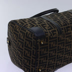 FENDI Zucca Canvas Boston Bag Leather Black Brown54976