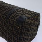 FENDI Zucca Canvas Boston Bag Leather Black Brown54976