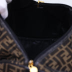 FENDI Zucca Canvas Boston Bag Leather Black Brown54976