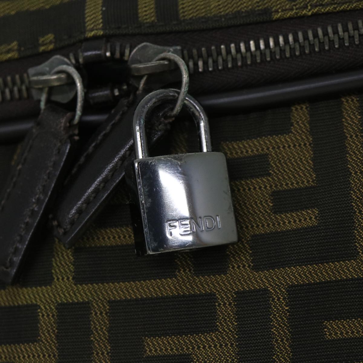 FENDI Zucca Canvas Boston Bag Brown54989