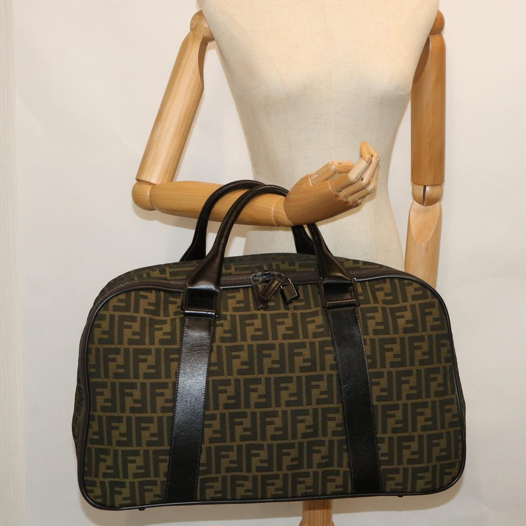 FENDI Zucca Canvas Boston Bag Brown54989