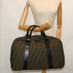 FENDI Zucca Canvas Boston Bag Brown54989