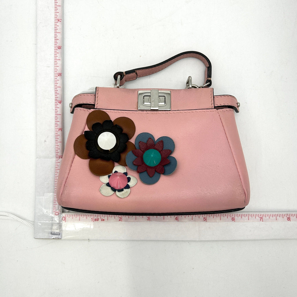 Fendi Nappa Flowerland Micro Peekaboo Iconic Satchel Bubblegum Multicolor LA8706