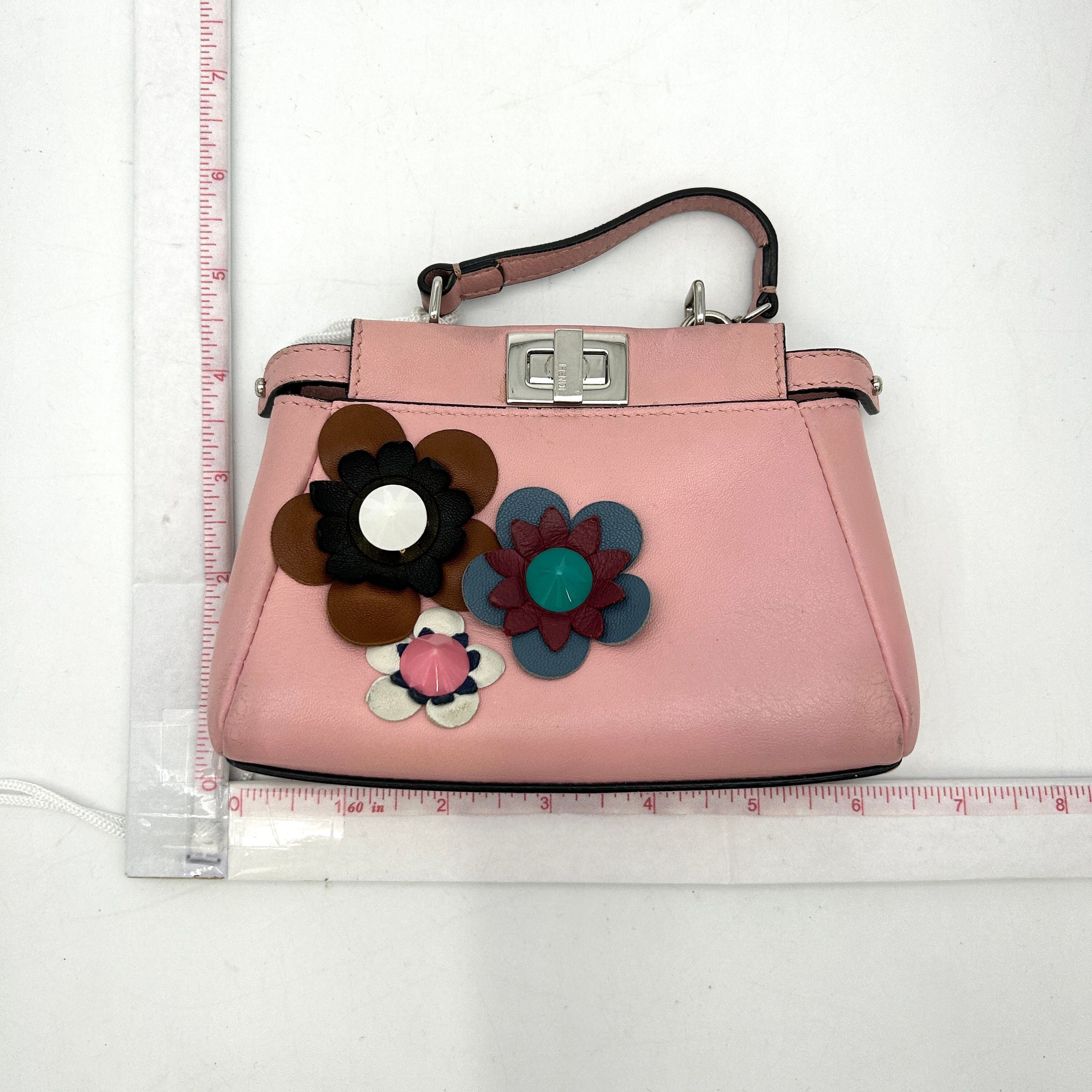 Fendi Nappa Flowerland Micro Peekaboo Iconic Satchel Bubblegum Multicolor LA8706
