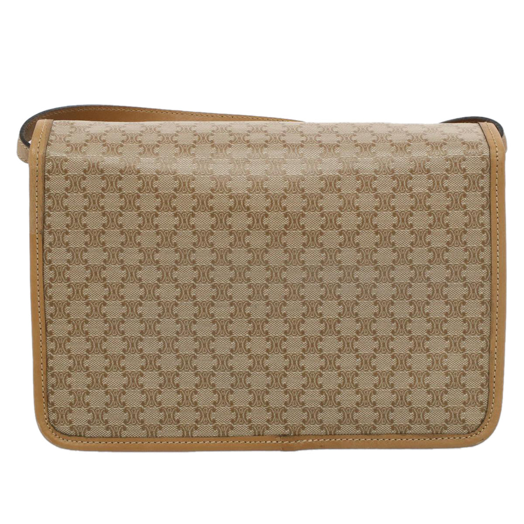 CELINE Macadam Canvas Shoulder Bag Beige  54990