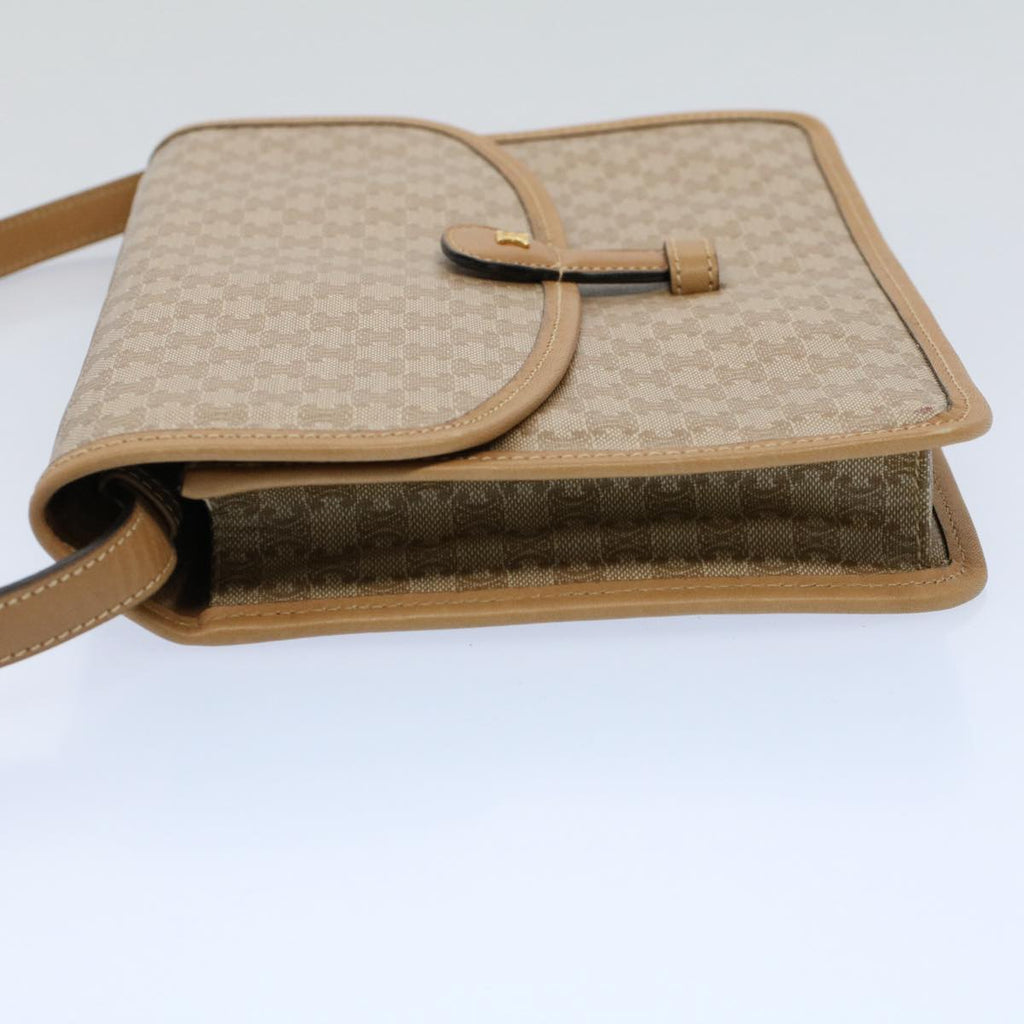 CELINE Macadam Canvas Shoulder Bag Beige  54990