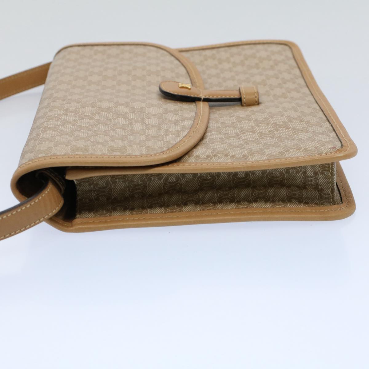 CELINE Macadam Canvas Shoulder Bag Beige  54990