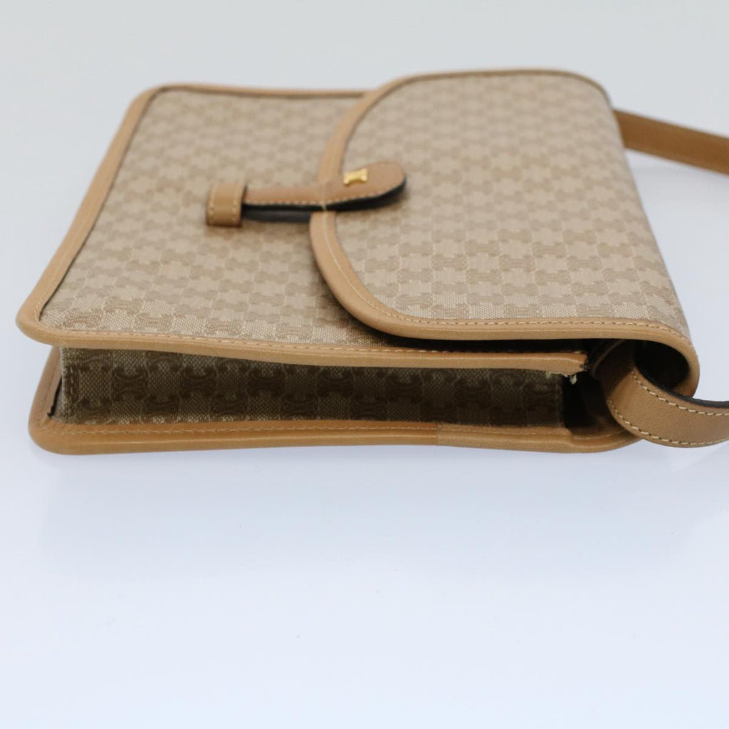 CELINE Macadam Canvas Shoulder Bag Beige  54990
