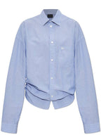 Balenciaga Balenciaga Shirt With Stripe Pattern, Women's, Blue