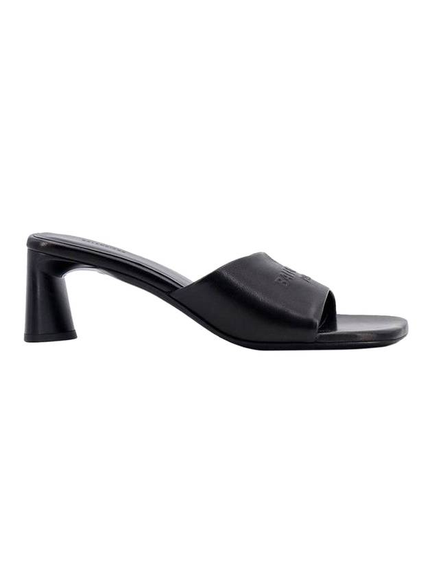 Balenciaga Duty Free Leather Slipper Heels Black