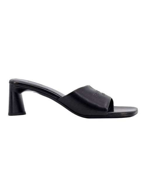 Balenciaga Duty Free Leather Slipper Heels Black