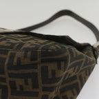 FENDI Zucca Canvas Mamma Baguette Shoulder Bag Brown Black55001