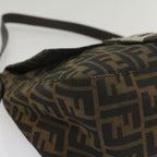 FENDI Zucca Canvas Mamma Baguette Shoulder Bag Brown Black55001
