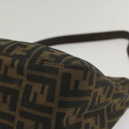 FENDI Zucca Canvas Mamma Baguette Shoulder Bag Brown Black55001