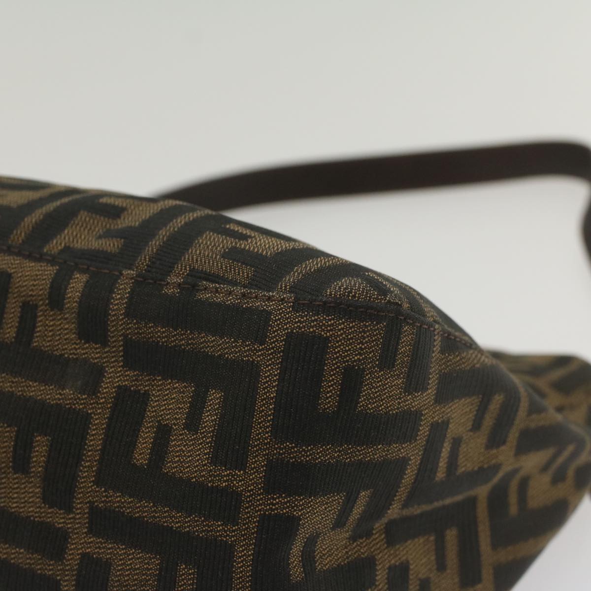 FENDI Zucca Canvas Mamma Baguette Shoulder Bag Brown Black55001