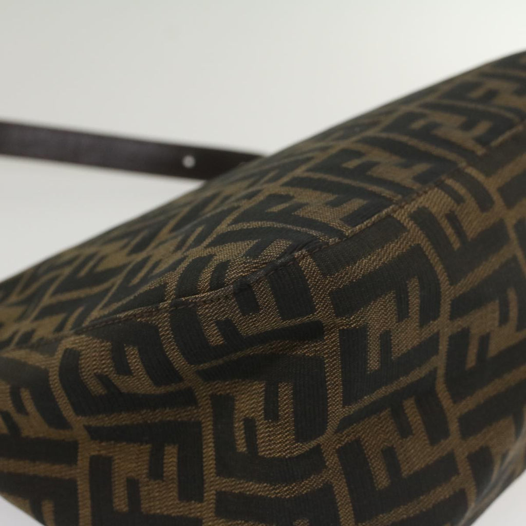 FENDI Zucca Canvas Mamma Baguette Shoulder Bag Brown Black55001