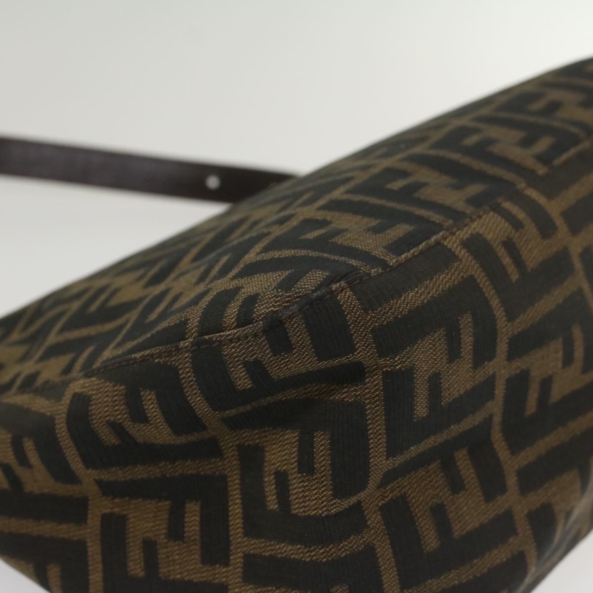 FENDI Zucca Canvas Mamma Baguette Shoulder Bag Brown Black55001