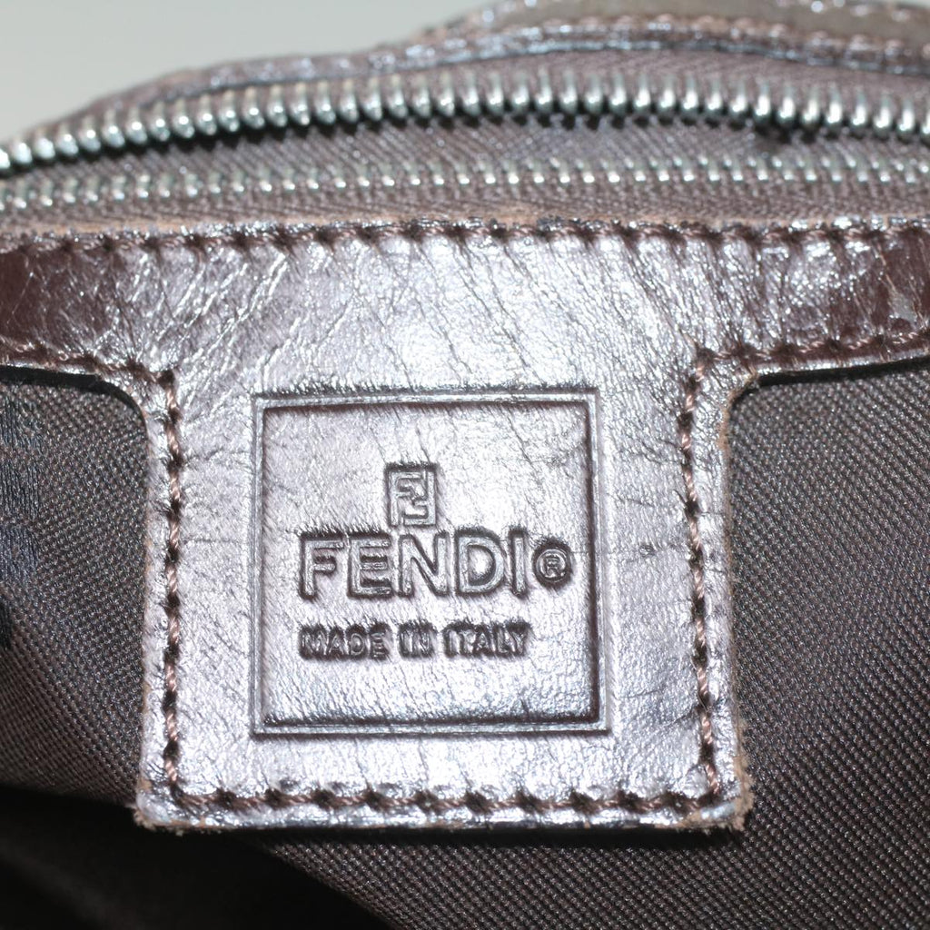 FENDI Zucca Canvas Mamma Baguette Shoulder Bag Brown Black55001