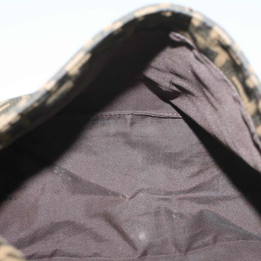 FENDI Zucca Canvas Mamma Baguette Shoulder Bag Brown Black55001