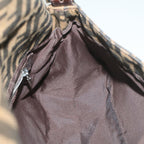 FENDI Zucca Canvas Mamma Baguette Shoulder Bag Brown Black55001